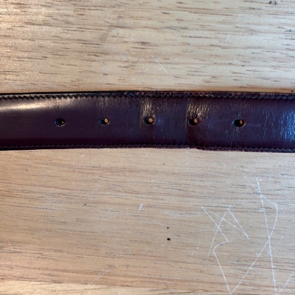 Vintage TRAFALGAR CORDOBA Calfskin Leather Belt Brass Buckle Mens 40" Mahogany - Picture 6 of 9